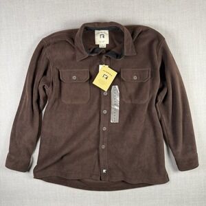 Juneau Shirt Men's Large Fleece Brown Flannel Work Flap Pockets Outdoor NWT